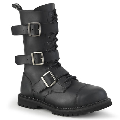 Demonia Cult Discount - "Riot-12BK" Boots - Black Vegan Leather