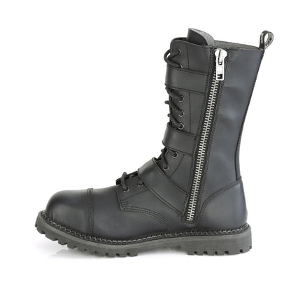 Demonia Cult Discount - "Riot-12BK" Boots - Black Vegan Leather