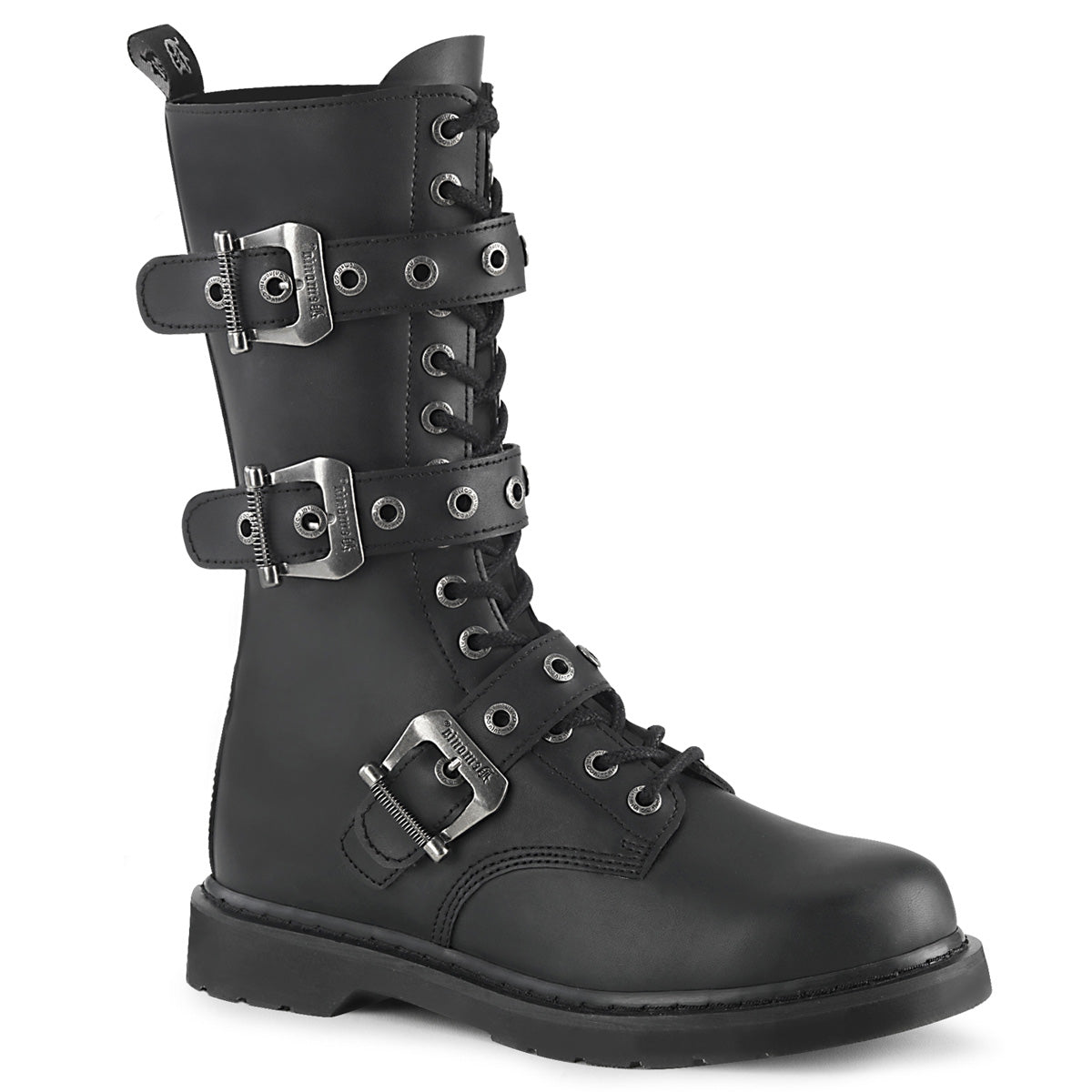 Demonia Cult Premium - "Bolt-330" Boots - Black Vegan Leather