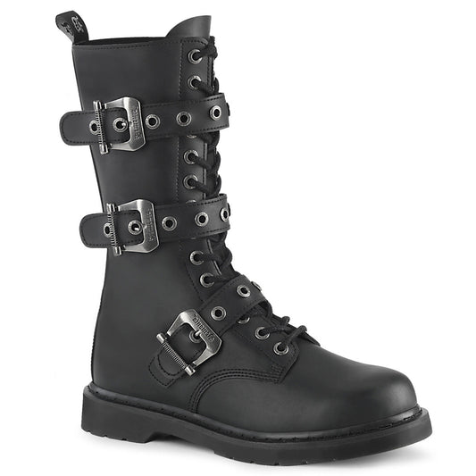 Demonia Cult Premium - "Bolt-330" Boots - Black Vegan Leather