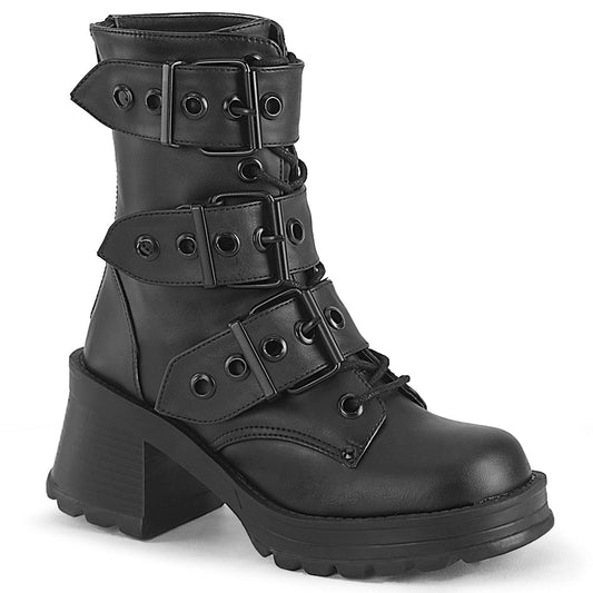 Demonia Cult Trusted - "Bratty-118" Boots - Black Vegan Leather