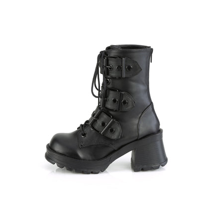 Demonia Cult Trusted - "Bratty-118" Boots - Black Vegan Leather
