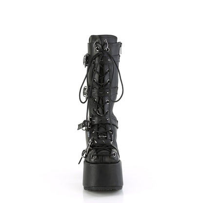 Demonia Cult Premium - "Camel-115" Boots - Black Vegan Leather