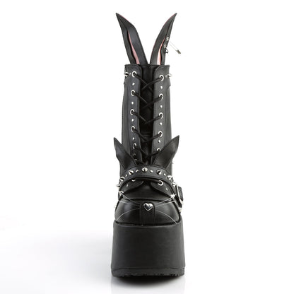 Demonia Cult Popular - "Camel-202" Boots - Black Vegan Leather