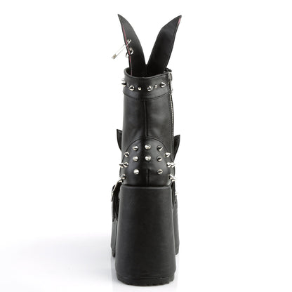 Demonia Cult Popular - "Camel-202" Boots - Black Vegan Leather