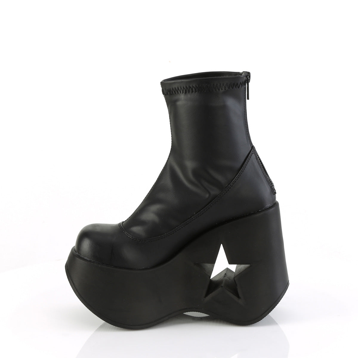 Demonia Cult Signature - "Dynamite-100" Boots - Black Stretch Vegan Leather