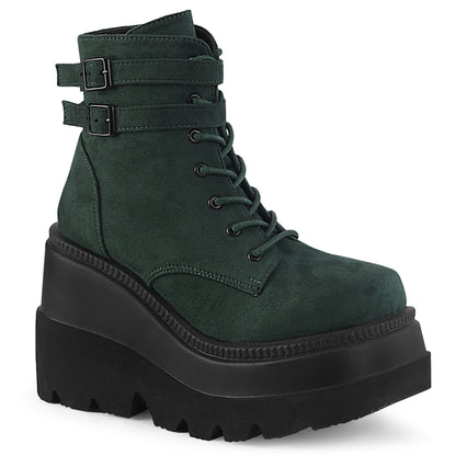Demonia Cult Exclusive - "Shaker-52" Boots - Emerald Vegan Suede