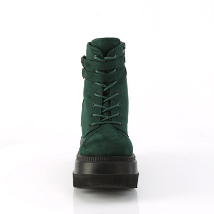 Demonia Cult Exclusive - "Shaker-52" Boots - Emerald Vegan Suede