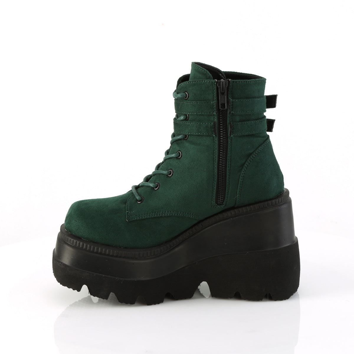 Demonia Cult Exclusive - "Shaker-52" Boots - Emerald Vegan Suede