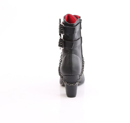 Demonia Cult Featured - "Vivika-128" Boots - Black Vegan Leather