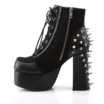 Demonia Cult Customer Favorite - "Charade-100" Boots - Black Vegan Leather-Suede