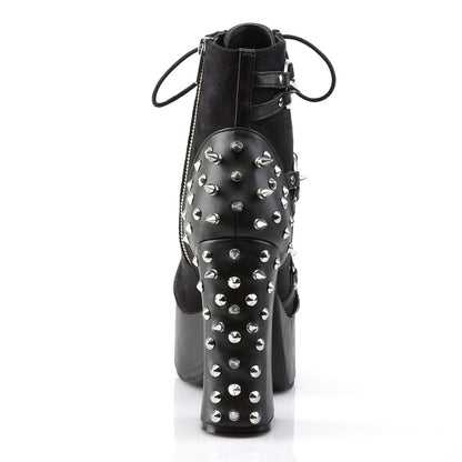 Demonia Cult Customer Favorite - "Charade-100" Boots - Black Vegan Leather-Suede