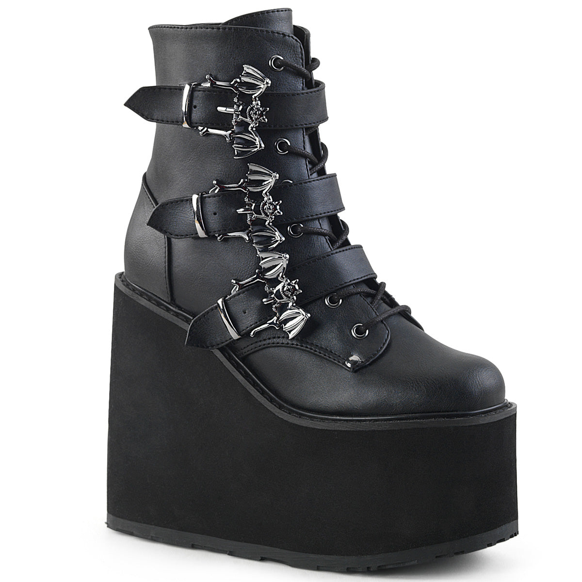 Demonia Cult Recommended - "Swing-103" Boots - Black Vegan Leather