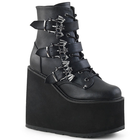 Demonia Cult Recommended - "Swing-103" Boots - Black Vegan Leather