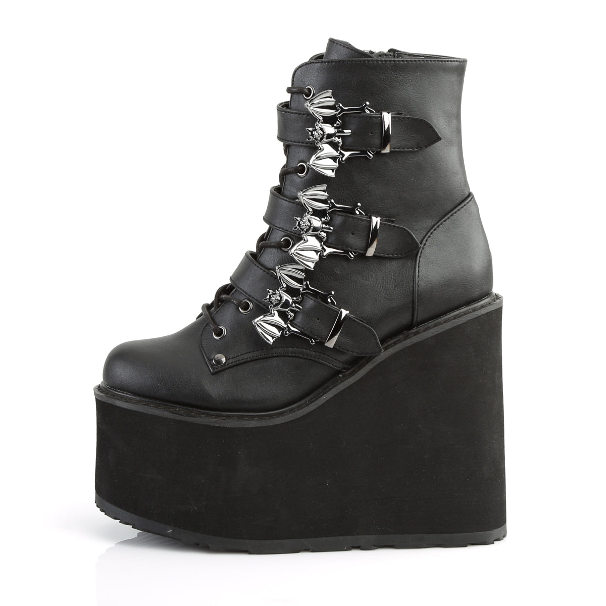 Demonia Cult Recommended - "Swing-103" Boots - Black Vegan Leather