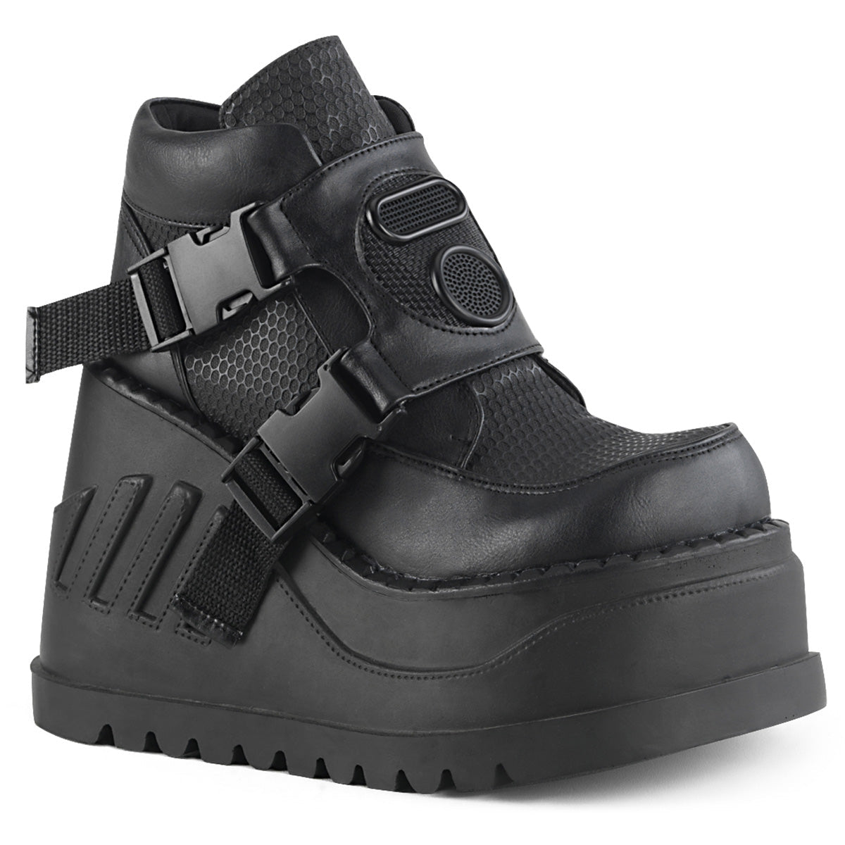 Demonia Cult Trending - "Stomp-15" Boots - Black Vegan Leather