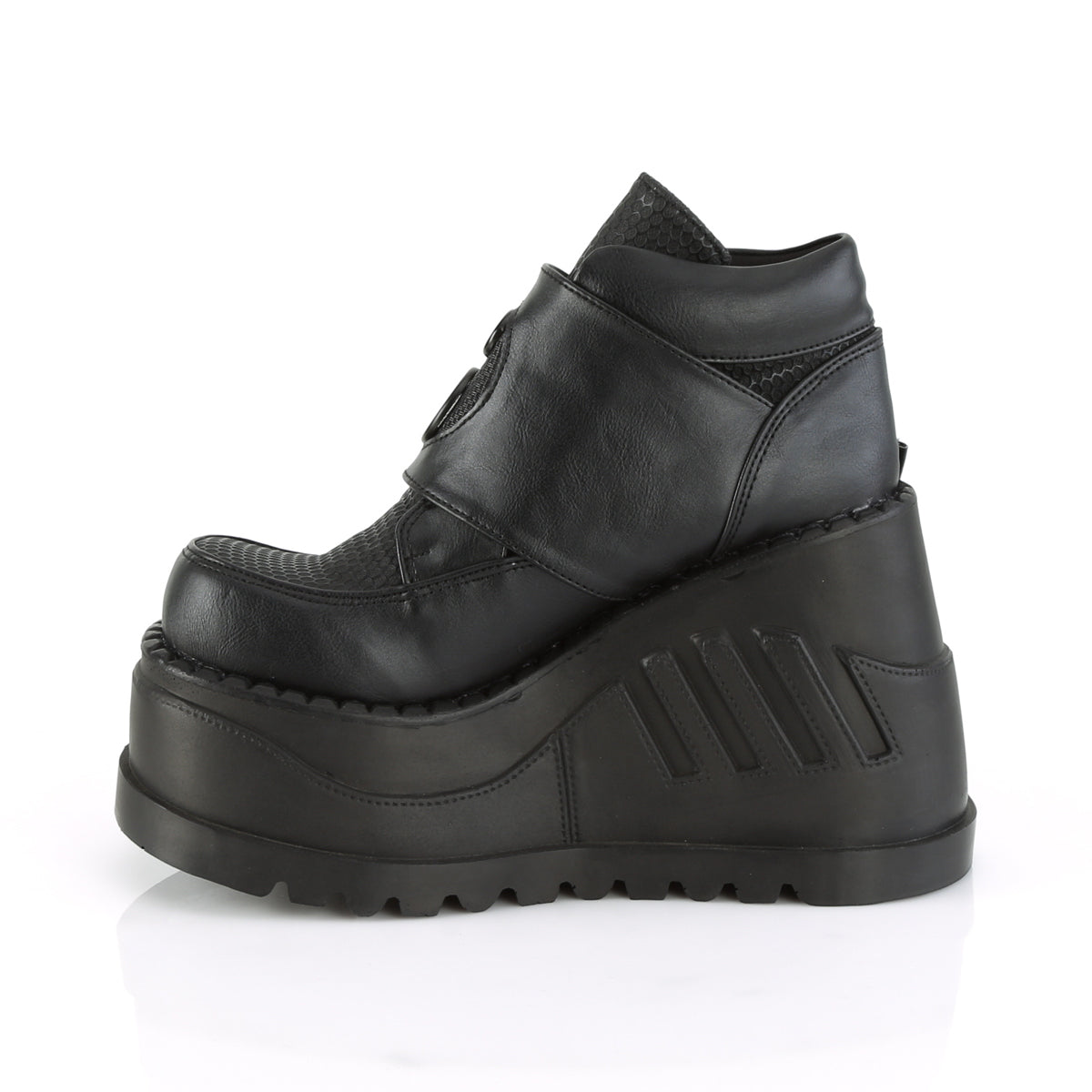 Demonia Cult Trending - "Stomp-15" Boots - Black Vegan Leather