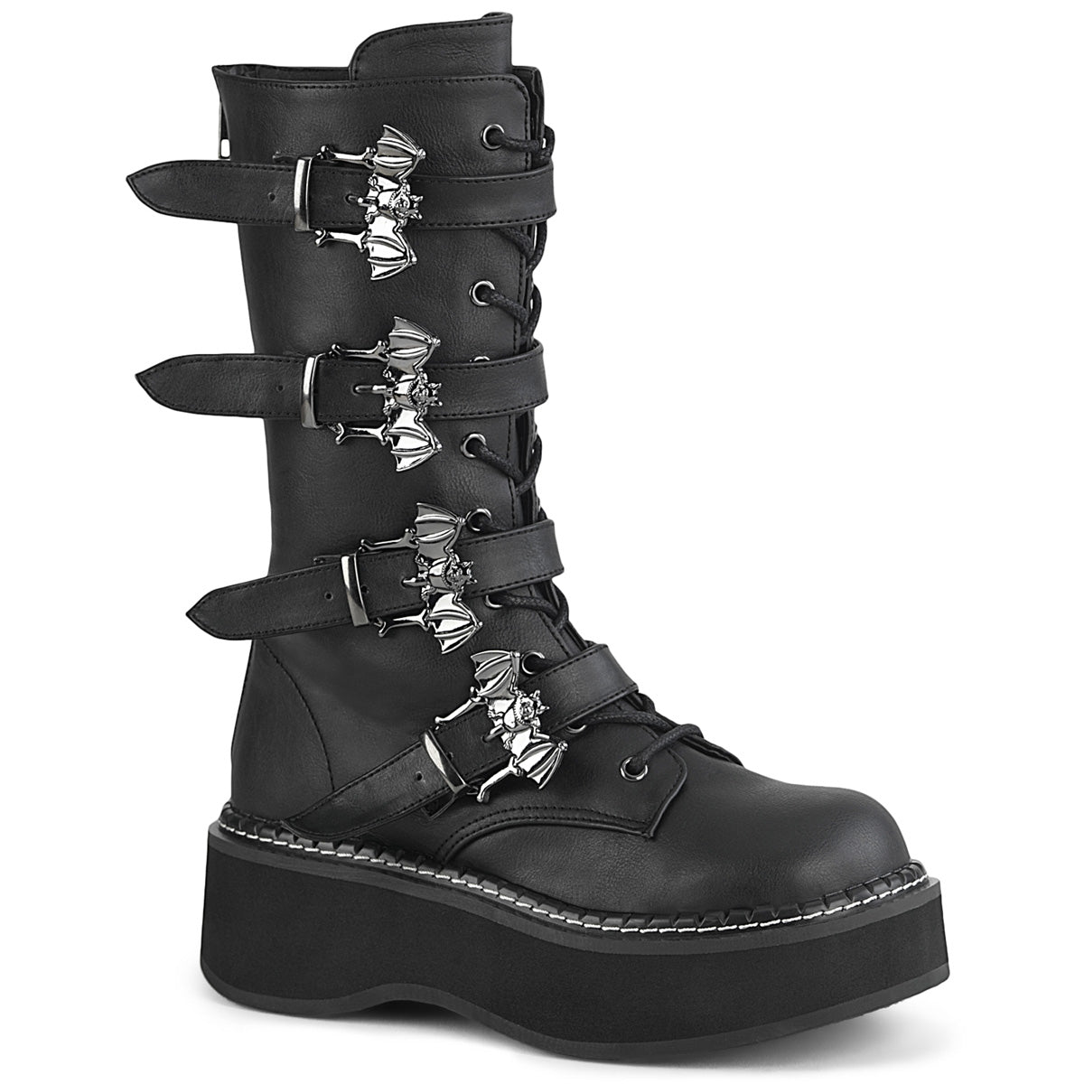 Demonia Cult Trusted - "Emily-322" Boots - Black Vegan Leather
