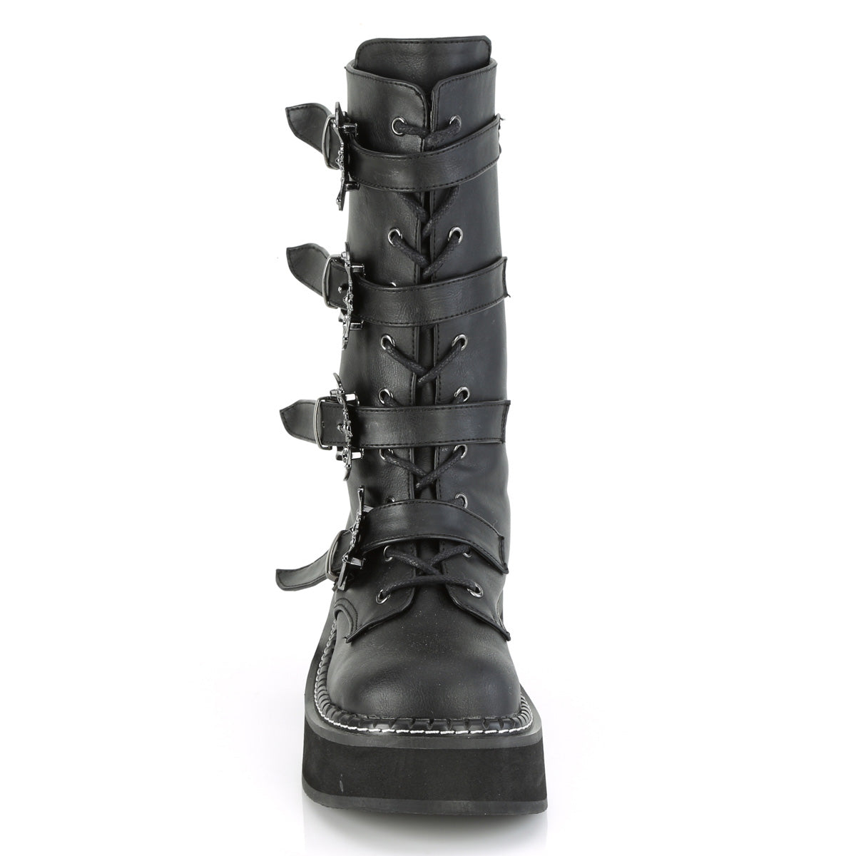 Demonia Cult Trusted - "Emily-322" Boots - Black Vegan Leather