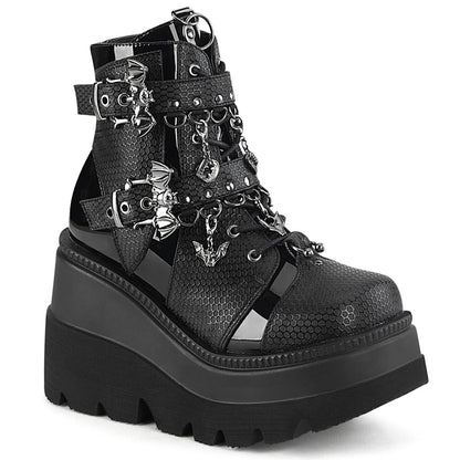 Demonia Cult Premium - "Shaker-66" Boots - Black Vegan Leather