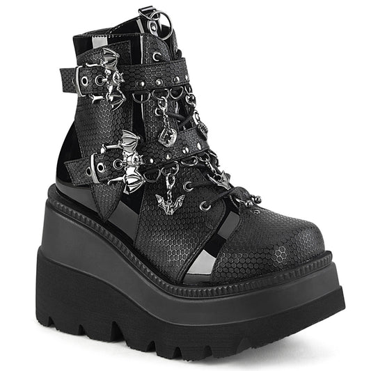 Demonia Cult Premium - "Shaker-66" Boots - Black Vegan Leather