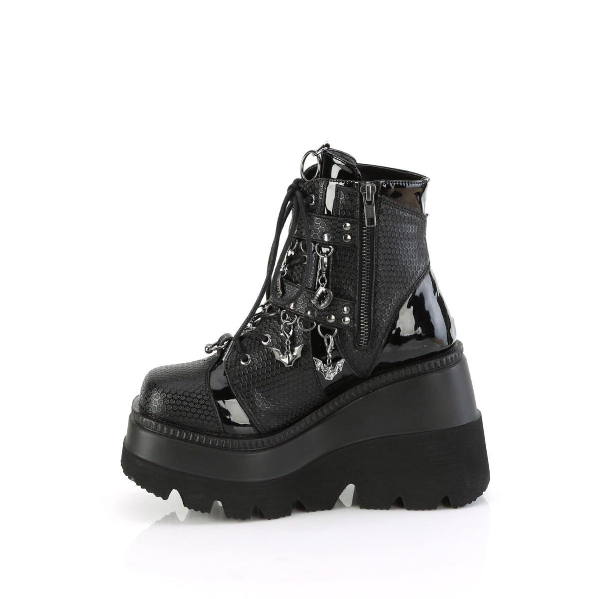 Demonia Cult Premium - "Shaker-66" Boots - Black Vegan Leather