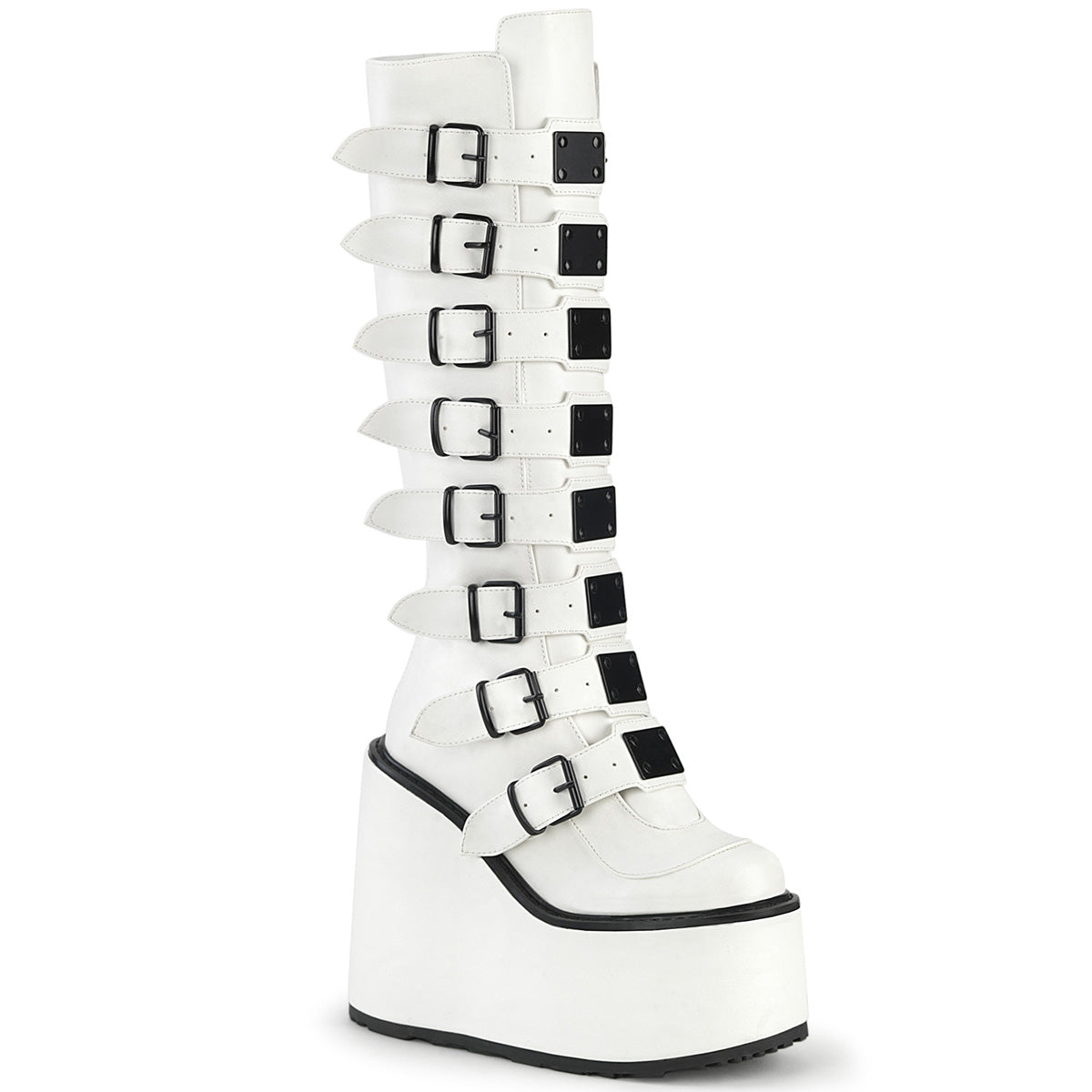 Demonia Cult Exclusive - "Swing-815" Boots - White Vegan Leather