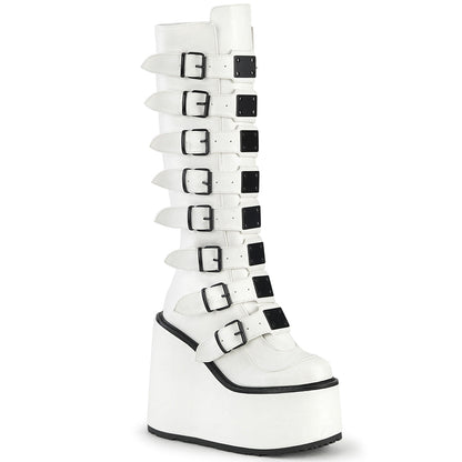 Demonia Cult Exclusive - "Swing-815" Boots - White Vegan Leather