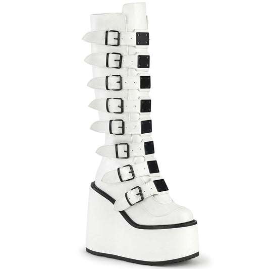 Demonia Cult Exclusive - "Swing-815" Boots - White Vegan Leather