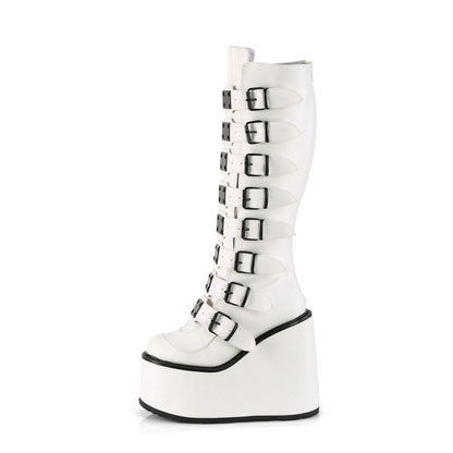 Demonia Cult Exclusive - "Swing-815" Boots - White Vegan Leather