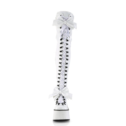 Demonia Cult New - "Kera-303" Boots - White Stretch Patent