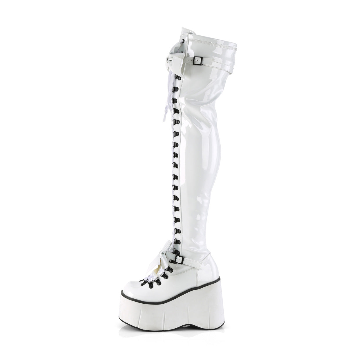 Demonia Cult New - "Kera-303" Boots - White Stretch Patent