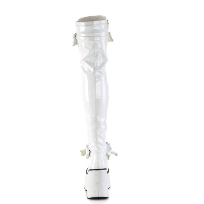 Demonia Cult New - "Kera-303" Boots - White Stretch Patent